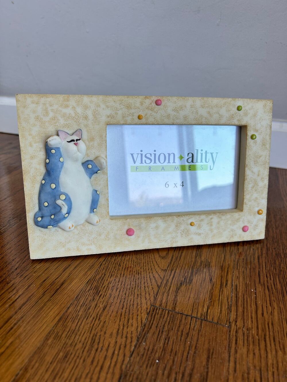 Vintage Cat Picture Frame Polka Dot Whimsical 6x4 Vision-ality Frames